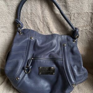 Marco Buggiani Blue Leather Handbag